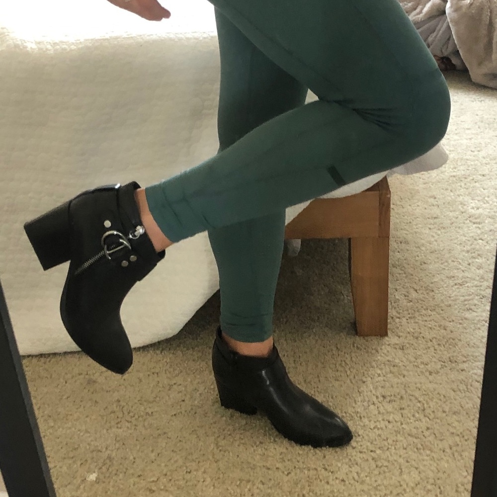 Marc Fisher Black Leather Booties